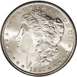 1887-S S$1 MS65 PCGS. An instantly appealing, absolute 