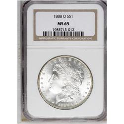 1888-O $1 MS65 NGC. A solidly struck and highly lustro 