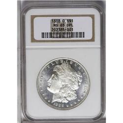 1888-O S$1 MS65 Deep Mirror Prooflike NGC. An extremel 