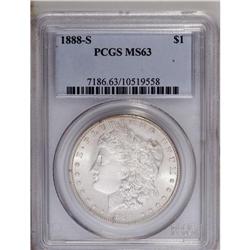 1888-S S$1 MS63 PCGS. VAM-8 reverse. The mintmark is s 