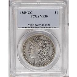 1889-CC S$1 VF30 PCGS. A moderately worn example of th 