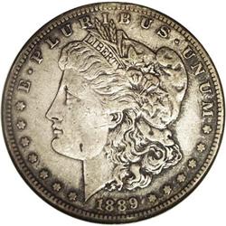 1889-CC S$1 XF40 NGC. Deeply toned with grayish-brown 