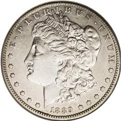 1889-CC S$1 AU50 ANACS. Pleasing light gray surfaces w 