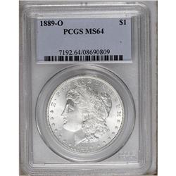 1889-O S$1 MS64 PCGS. Glittering mint frost covers eac 