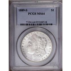 1889-S S$1 MS64 PCGS. A well struck piece with strong 