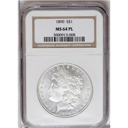 1890 S$1 MS64 Prooflike NGC. Choice and boldly struck. 
