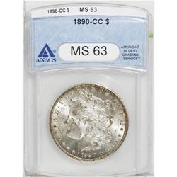 1890-CC S$1 MS63 ANACS. Well struck with dazzlingly br 