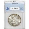 Image 1 : 1890-CC S$1 MS63 ANACS. Well struck with dazzlingly br 