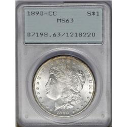 1890-CC S$1 MS63 PCGS. This sharply struck and nearly 