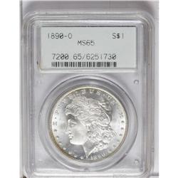 1890-O S$1 MS65 PCGS. Dazzling luster and peripheral p 