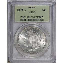 1890-S S$1 MS65 PCGS. Sharply struck and essentially u 