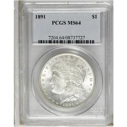 1891 S$1 MS64 PCGS. A typically struck piece with love 