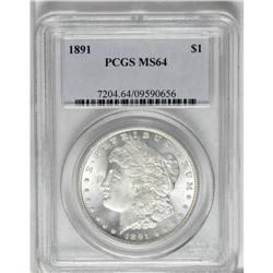 1891 S$1 MS64 PCGS. Cartwheel luster dominates the eye 
