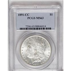 1891-CC S$1 MS63 PCGS. VAM-3. A Top 100 Variety. A gen 