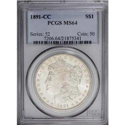1891-CC S$1 MS64 PCGS. The surfaces of this Near-Gem e 