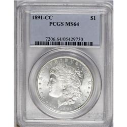 1891-CC S$1 MS64 PCGS. A flashy and untoned example wi 