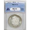 Image 3 : 1892-CC S$1 MS64 Prooflike ANACS. Morgan dollars of an 