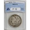 Image 3 : 1893-S S$1 Fine 12 ANACS. A heavily, evenly worn examp 
