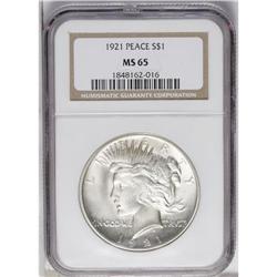 1921 S$1 MS65 NGC. Well struck with beautiful luster a 