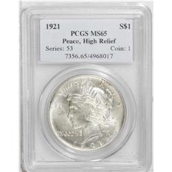 1921 S$1 MS65 PCGS. A highly lustrous Gem with wisps o 