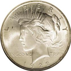 1922 S$1 MS67 NGC. Census: 5 in 67, 0 finer (7/06). 