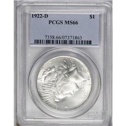 1922-D S$1 MS66 PCGS. This Premium Gem has wisps of go 