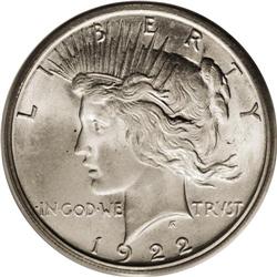 1922-S S$1 MS65 PCGS. This is a fully lustrous Gem wit 