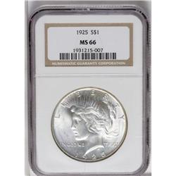 1925 S$1 MS66 NGC. Toned in unusual pastel rose, lime, 