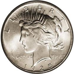 1925 S$1 MS67 PCGS. Subtle golden toning pervades the 