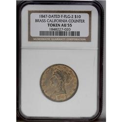 1847 California Counter Hard Times Token 