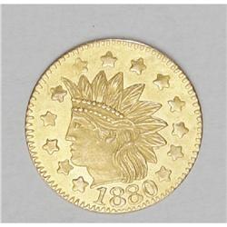 1880 California Gold Charm, this is a round 1/2 Dollar 