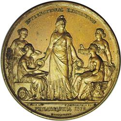 1876 International Exposition Danish Medal in Bronze 