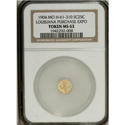 (2) 1904 Lousiana Purchase Expo Zerbe Gold Tokens. The 