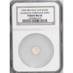 1904 Louisiana Exposition 1/4 Dollar Gold, NGC MS 64, R 