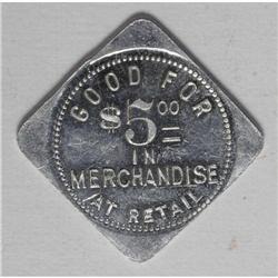 Scipio Co-op,.Scipio, Utah, Circulated AU,Good For $5.0 