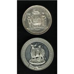 Group Lot of Two Large-Size Medals, Uncertified. Silver 