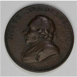 Moses Mendelssohn Medallion by J. Abraham, this is a f 