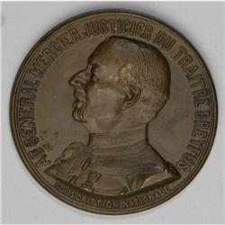 1906 Captain Alfred Dreyfus Bronze Medal, struck at the 