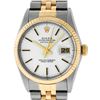 Image 1 : Rolex Mens 2 Tone 14K White Index 36MM Datejust Wristwatch With Rolex Box