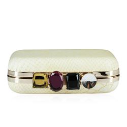 Ivory Textured Evening Clutch