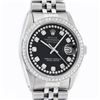 Image 1 : Rolex Mens Stainless Steel Black String Diamond 36MM Datejust Wristwatch With Ro