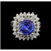Image 2 : 14KT White Gold 3.11 ctw Tanzanite and Diamond Ring