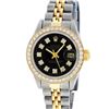Image 2 : Rolex Ladies 2 Tone Yellow Gold Black Diamond Bezel & 1 ctw Bezel Datejust