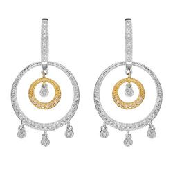 14k Two Tone Gold 0.52CTW Diamond Earrings, (I1/H)