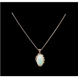 14KT Rose Gold 19.53 ctw Opal and Diamond Pendant With Chain