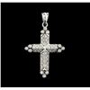 Image 1 : 0.80 ctw Diamond Cross Pendant - 14KT White Gold