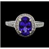 Image 2 : 2.94 ctw Tanzanite and Diamond Ring - 14KT White Gold