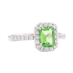 1.46 ctw Tsavorite and Diamond Ring - Platinum