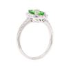 Image 4 : 1.46 ctw Tsavorite and Diamond Ring - Platinum