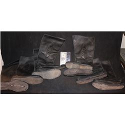 LAST AIRBENDER THE SCREEN USED WARRIOR BLACK LEATHER BOOTS LOT OF 8